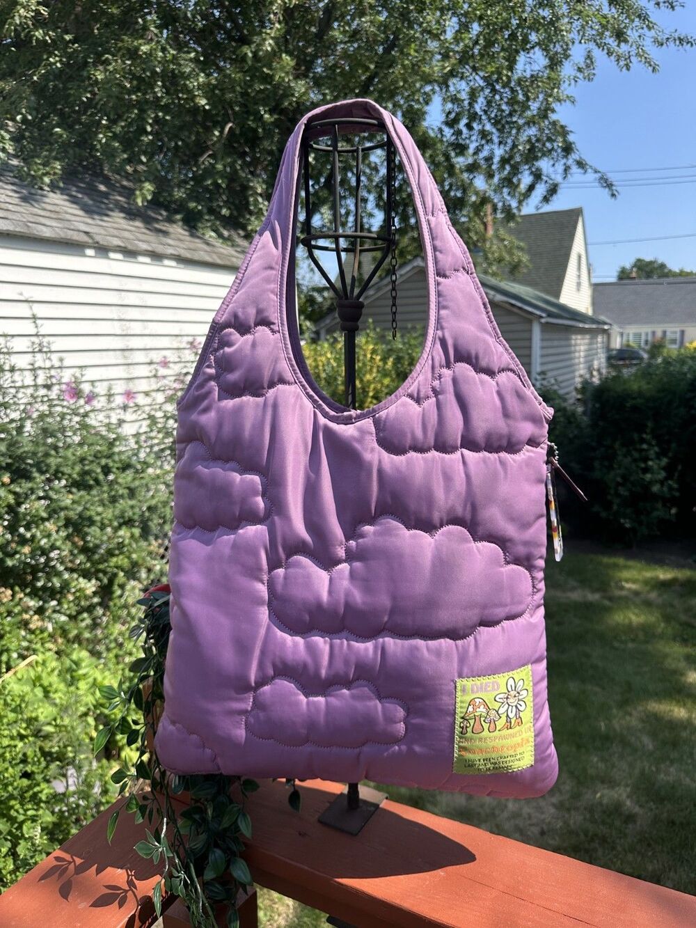 Coach Coachtopia Loop Flat Tote with Cloud Quilting Purple Violet Orchid C0668